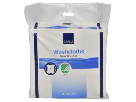 ABENA Tvättlappar 9-lagers vita 12x100/fp - Lyreco - Städ och hygien - Tvål och hygien - Tvättlappar