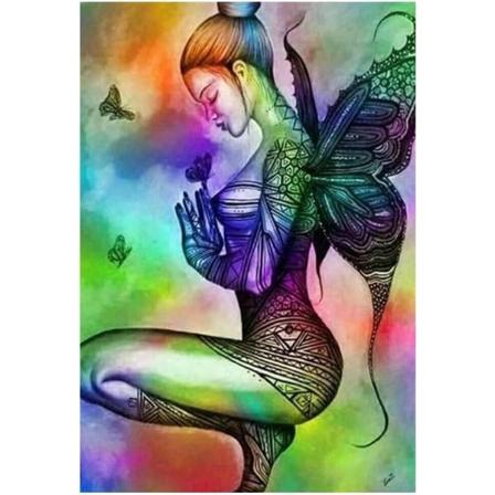 Diamantkunst Sommerfugl Fe Håndlavet Krystal Diamant Maleri Sæt Engel Diamantkunst Hjemmevæg Dekoration (Sommerfugl Fe)
