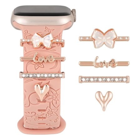 Berlocker för Apple Watch Armband Serie 9 8 7 6 5 4 SE 40 49 41 45 44 mm Dekorativ Ring Galaxy Watch 4 5 6 7 Ultra Armbandsaccessoarer