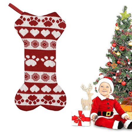 Julepynt Sokker Strikkede Henger for Hunder Kjæledyr