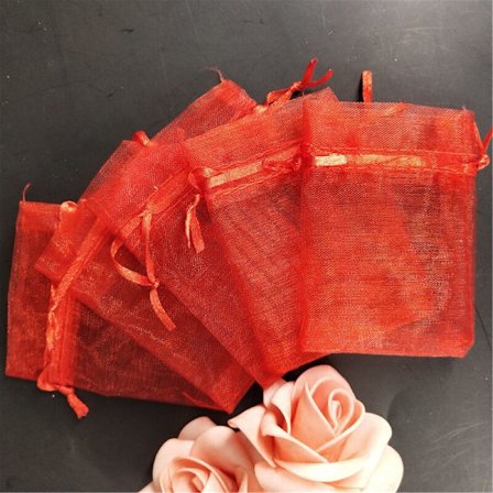 25/50 st/lot Vit dragsko Organzapåsar&små påsar Smyckespaketpåsar Julbröllopsförpackning Presentpåsar 5z