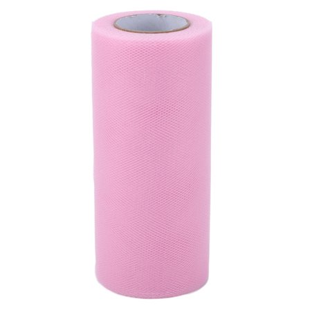 Rosa tyllrulle 91 meter dekorativt nät för DIY dockkläder bröllopshantverk