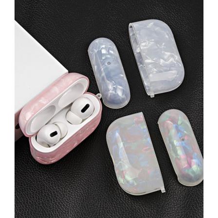 Airpods Pro Skal I Syntetisk Pärlemor Med Krok! Vit One Size