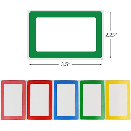 1 rulle namnlappar, vanliga etiketter, 3,5 tum x 2,25 tum, självhäftande etiketter med perforerad linje för skola, kontor och hem
