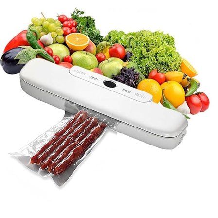 Vakuumforsegler – Automatisk Vakuummaskine til Tør & Fugtig Mad, Kompakt Design med 10 Poser, Simpel Et-Knapsfunktion