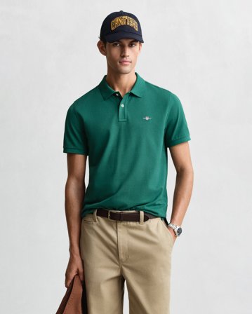 GANT Herren Regular Fit Piqué Poloshirt (4XL) Grün