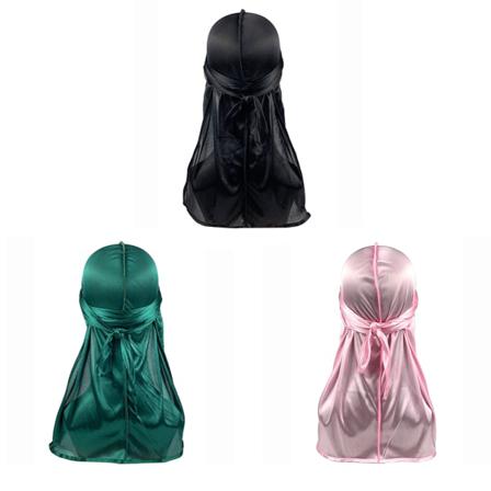 3x Turbanhattar Med Långa Svansband Damhuvudbonader Styling Hår