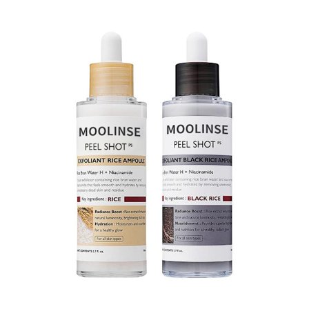 Peel Shot Glow Rice Ampoule Duo Hvide Ris + Sorte Ris Blødgørende Eksfolierende Ansigts- & Kropsscrub