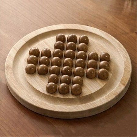 Nyt Disk Wood Peg Solitaire Brætspil Sæt Pædagogisk legetøj Håndlavet legetøj Børnepuslespil brætspil