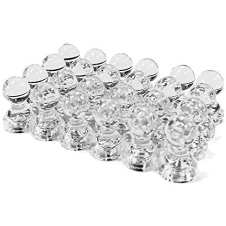 24 transparenta magnetiska groddar - perfekta för kylskåp, kalender, whiteboard och kortmagneter