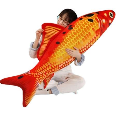 Gigant-simulert fisk plysjleketøy/leketøypute/utstoppet dyreleketøy, brukt til hjemmedekorasjonsgaver, leketøypute (31,5 tommer / 80 cm)[HK]