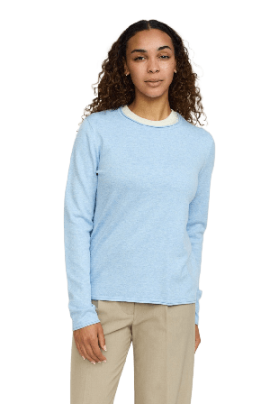 Soft Rebels Srmarla O-neck Roll Edge Knit Tröjor Dam Blå L