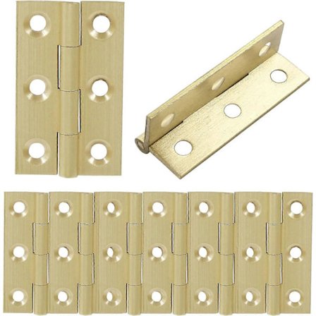 8 stk. 3,8 cm Mini solide messinghengsler Messing skaphengsler Små eskehengsler Butthengsler for skap, skuff, treboks