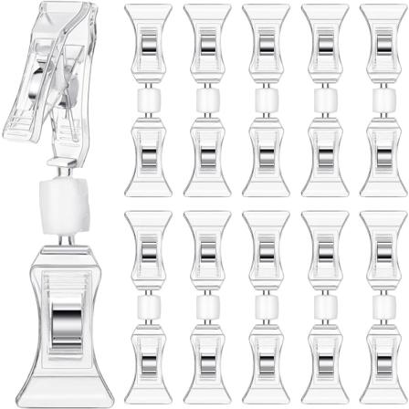 50 kpl Kaksisivuisia Merkkiklipsejä Merkkien Näyttöön Mini-klipsi Kirkas Kiertävä Tavaraklipsi Merkkitelineen Muovihintaklipsi