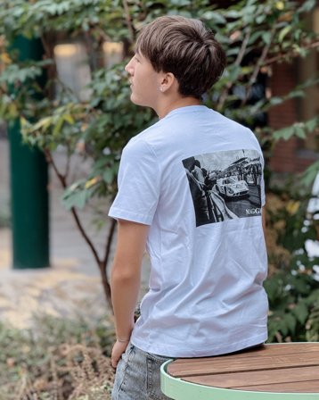 MAGGIORE Racing Print T-shirt Blanc T-shirts Garçon - Kids Brand Store