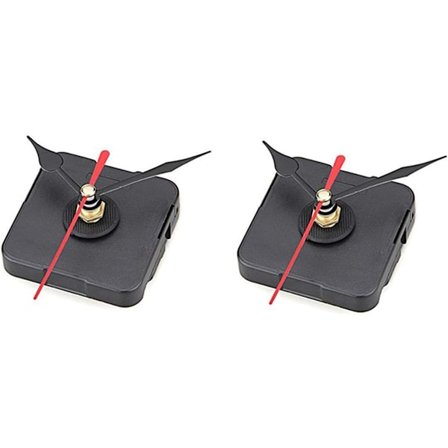 2 stk. DIY kvartsurverk med sorte og røde visere