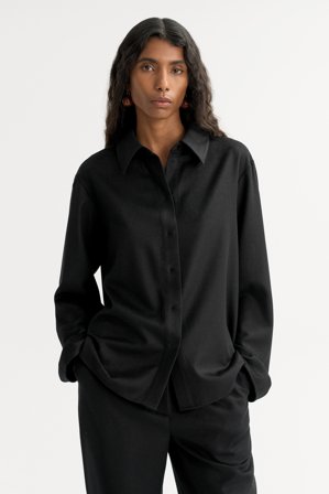 Soft Goat - Woven Shirt - Kashmirtröja dam - M - Black