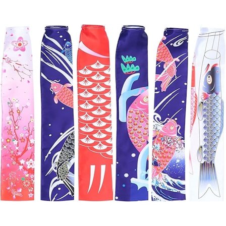 Ulkokoristeet 6 kpl Japanilainen Karpin Lippu Suuri Koinobori Tuulisukka Festivaali Ripustettava Kalalippu Sushi Ravintola Puutarha 