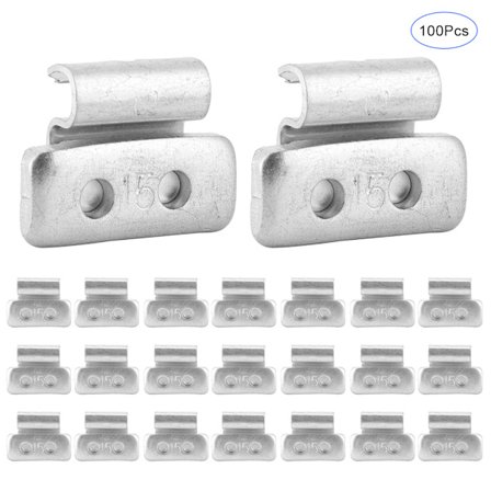 15g 0,53oz 100 stk P-Style Hjulvægte Aluminium Legering Klips På Modvægt til Stålhjul