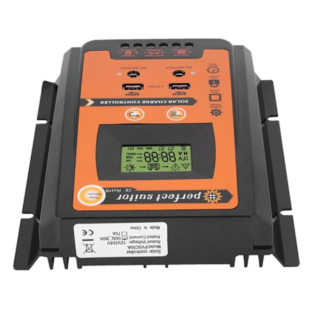 12V/24V 50A PWM&MPPT Kort Version Solar Charge Controller Solpanel Batteri Regulator Dobbelt USB LCD Display