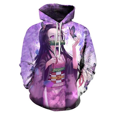 Voksne Demon Slayer Anime Hoodie Kamado Nezuko Topper Hættetrøje Gave