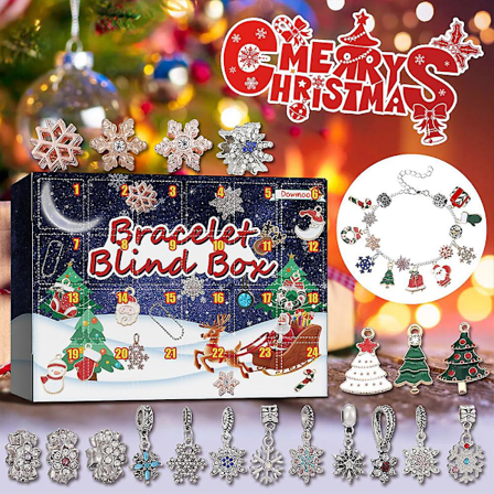 24 P iv n Joulukalenteri DIY-Rannekorupaketti Blind Box Joulukuun Adventtikalenteri Lahja