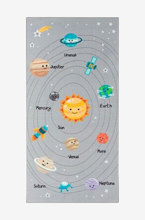 KM Home - Barnmatta Play - Grå - Barnmattor - 80X150 - Från Homeroom