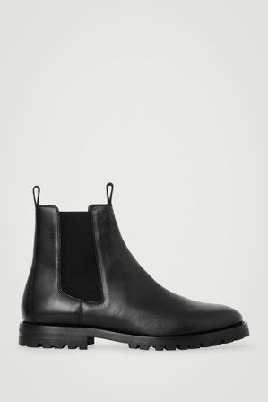 COS Men's Leather Chelsea Boots in Black