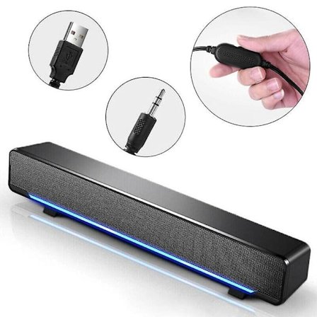 Portable Praktiske Bass Stereo Høyttalere Hjem TV Datamaskin Høyttaler