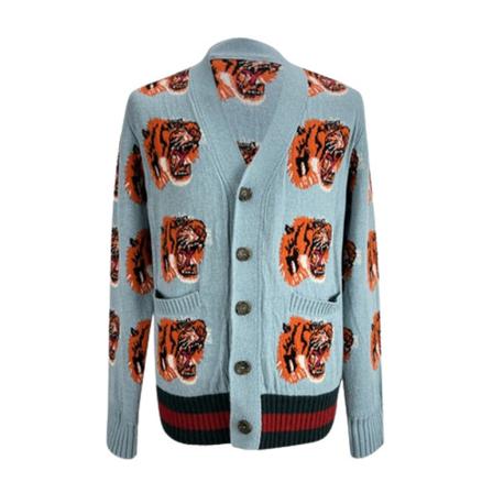 Gucci Vintage Pre-owned Wool Cardigan Blå, Dame Vintage Overdele