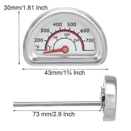 2 st Ersättningstermometer Värmeindikator Mätare för Charbroil Grill 463224611 (FMY)
