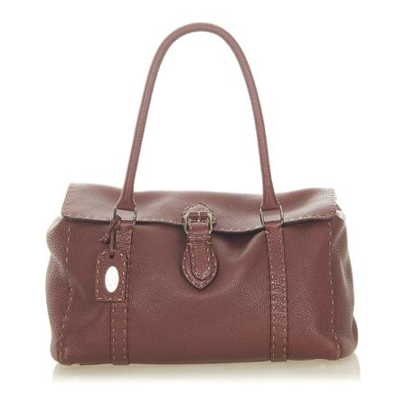 Fendi Vintage Pre -owned Selleria Linda Leather Shoulder Tas , Bruin , Dames , Maat: ONE Size Vintage Tassen