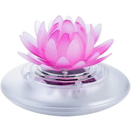 2023 - Flytende solcelle lotuslys, fargeskiftende lilje blomsterlys, blomsternattlampe, flytende hage fou