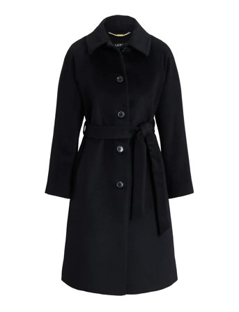 Belted Wool-Blend Coat Black Lauren Ralph Lauren