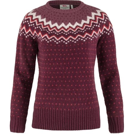 Fjällräven Women's Övik Knit Sweater in Dark Garnet | Size: Small, Wool