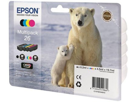 Epson 26 Multipack - 4-pack - svart, gul, cyan, magenta - original - blekkpatron