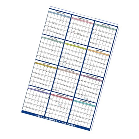 Seinäkalenteri 2026 Vuosittainen suunnittelija Uudelleenkäytettävä pyyhittävä kalenteri päivämäärillä 59x88cm