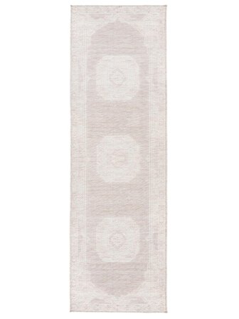 Wasbaar Binnen-/Buitenkleed Safi Lichtbeige/Wit Gangloper Klein Oeko-Tex Vloerkleed