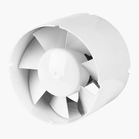 Biltema - Rørvifte Innbyggingsvifte for Kanalsystem, Stillegående, Ø 125 mm, Maksimal Luftmengde 190 m³/t, Effekt 16 W