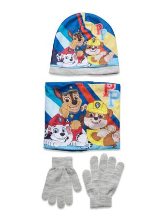 Set 3 Pcs Bonnet+Collar+Gloves Patterned Paw Patrol