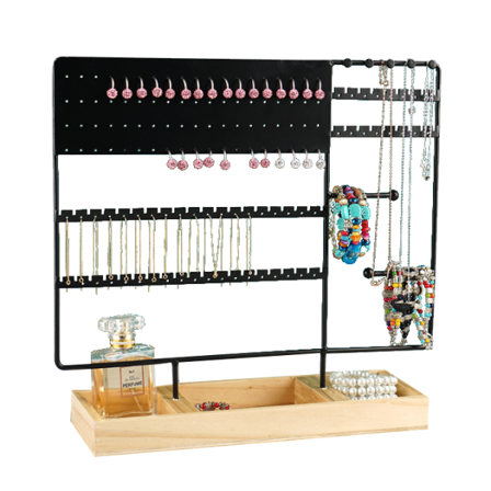 Smycken Organizer Hållare För Örhängen Halsband Black