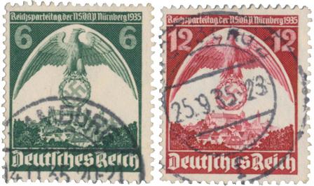 Tyske Rige 1935 - MICHEL 586-587 - Stemplet