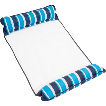 4-i-1 Hängmattesimningsflotte och vattenhängmatta – Uppblåsbar multifunktionspool-flotte för vuxna (marinblå)