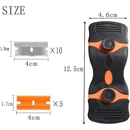 Keramisk pladeskrab, glasskrab, med 10 stk. metalblade