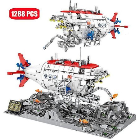 Military Deep-sea Manned Submarine Building Blocks Undersea Adventure Submersible Assembly Bricks Toys For Kids Birthday Giftsno Original Box