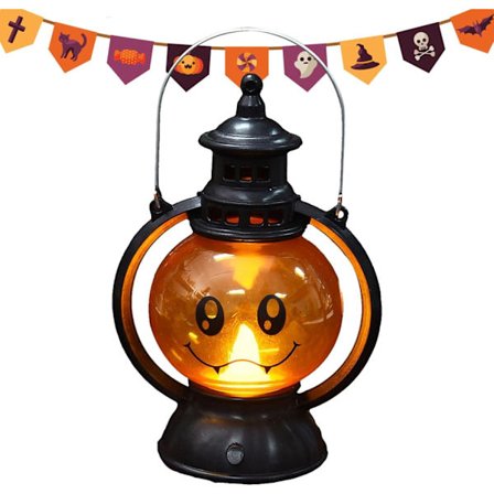 Vintage Pony -lyhty, LED-kurpitsalyhty - kannettavat kurpitsalyhdyt - elektroninen kynttilätuulivalo, kurpitsalyhty pääkallo