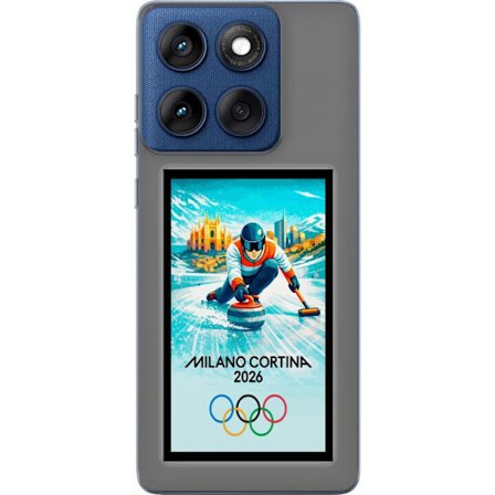Yhteensopiva Puhelinkuori Motorola Edge 60 Jääkiekkoilukuva, jossa pelaajat liikkuvat jäällä, Milano Cortina 2026, Milanin maamerkit ja olympialaisten