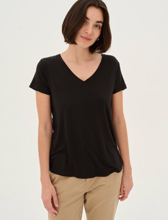 Culture Cupoppy V-Neck T-Shirt - Black - XS