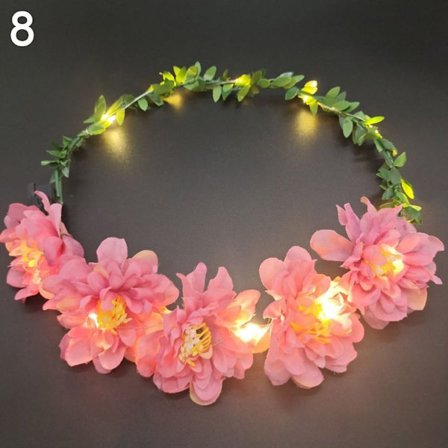 Hehkuva LED-seppele Halloween-kruunukukka 8 8