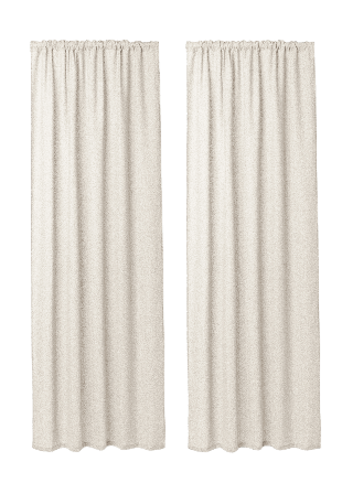 Åhléns Home Gardin i vävd bouclé 130x250 cm, 2-pack Gardiner Vit ONESIZE